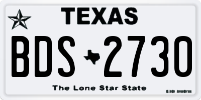 TX license plate BDS2730