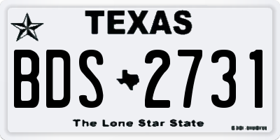 TX license plate BDS2731