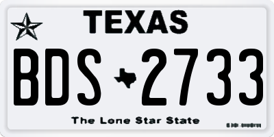 TX license plate BDS2733