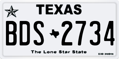 TX license plate BDS2734