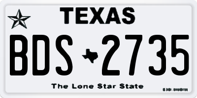 TX license plate BDS2735
