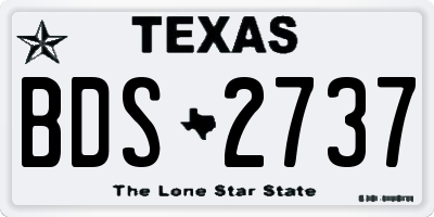 TX license plate BDS2737