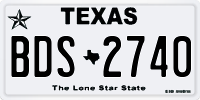 TX license plate BDS2740