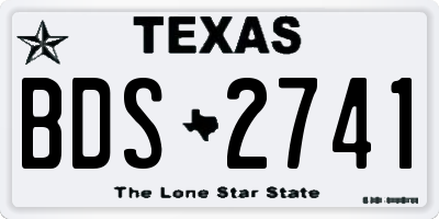 TX license plate BDS2741