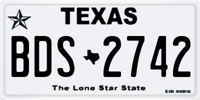 TX license plate BDS2742