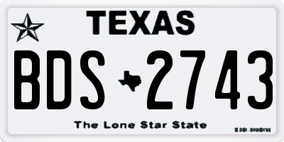 TX license plate BDS2743