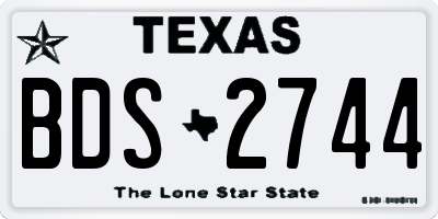 TX license plate BDS2744