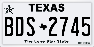 TX license plate BDS2745