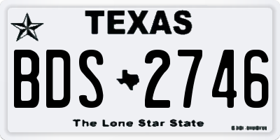 TX license plate BDS2746