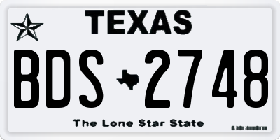 TX license plate BDS2748