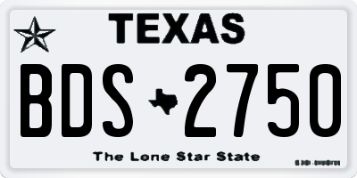 TX license plate BDS2750