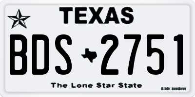 TX license plate BDS2751