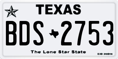 TX license plate BDS2753