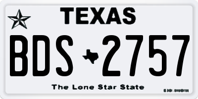 TX license plate BDS2757