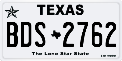 TX license plate BDS2762