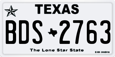 TX license plate BDS2763