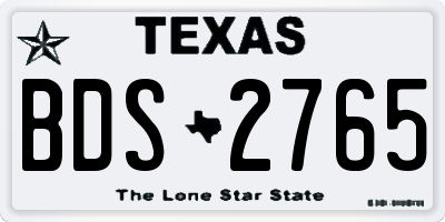 TX license plate BDS2765