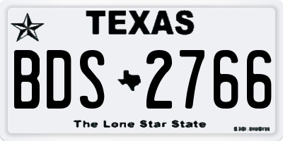 TX license plate BDS2766