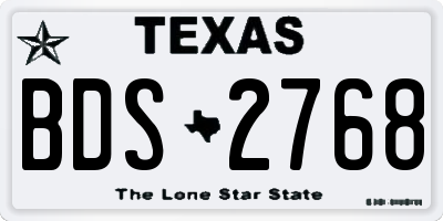 TX license plate BDS2768