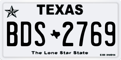 TX license plate BDS2769