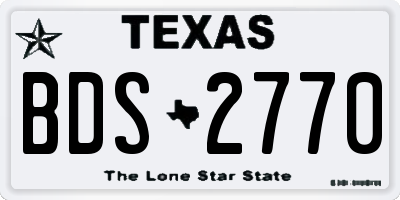 TX license plate BDS2770