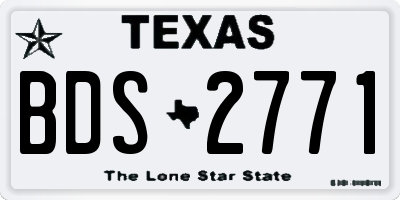 TX license plate BDS2771