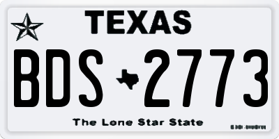 TX license plate BDS2773