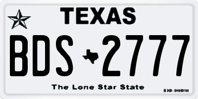 TX license plate BDS2777