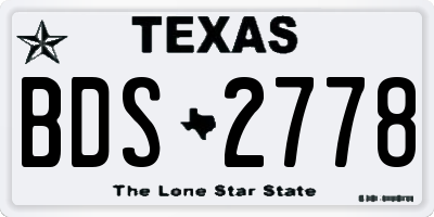 TX license plate BDS2778
