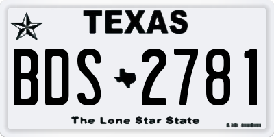 TX license plate BDS2781