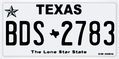 TX license plate BDS2783