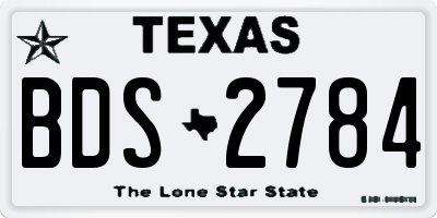 TX license plate BDS2784