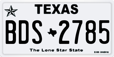 TX license plate BDS2785