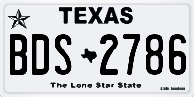 TX license plate BDS2786