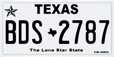 TX license plate BDS2787