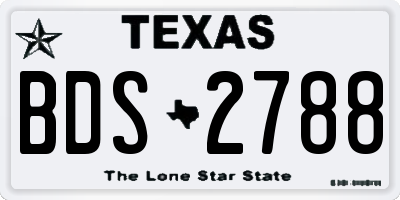 TX license plate BDS2788