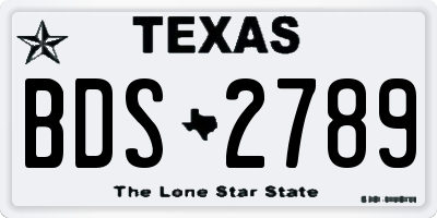 TX license plate BDS2789
