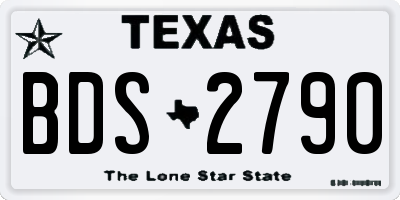 TX license plate BDS2790