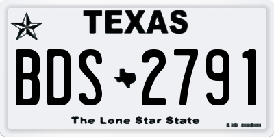 TX license plate BDS2791