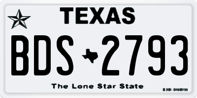 TX license plate BDS2793