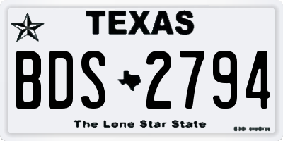 TX license plate BDS2794