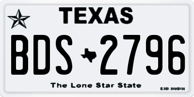 TX license plate BDS2796