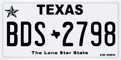 TX license plate BDS2798