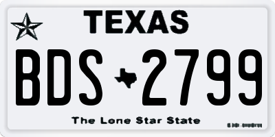 TX license plate BDS2799