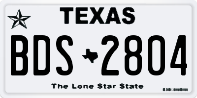 TX license plate BDS2804