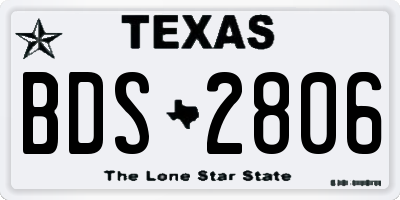 TX license plate BDS2806
