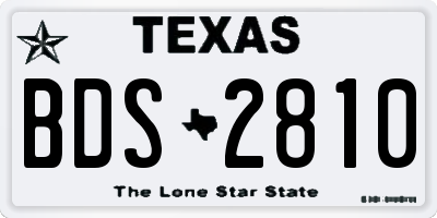TX license plate BDS2810