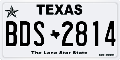 TX license plate BDS2814