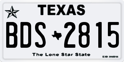 TX license plate BDS2815