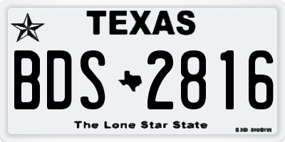 TX license plate BDS2816